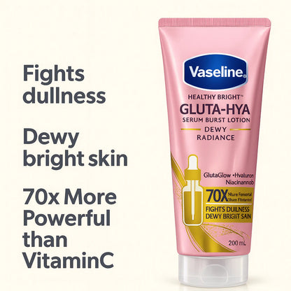 Vaseline – Healthy Bright Gluta-Hya Serum Burst Lotion | Deep Brightening, Spot Fade & 10X Glow Hydration