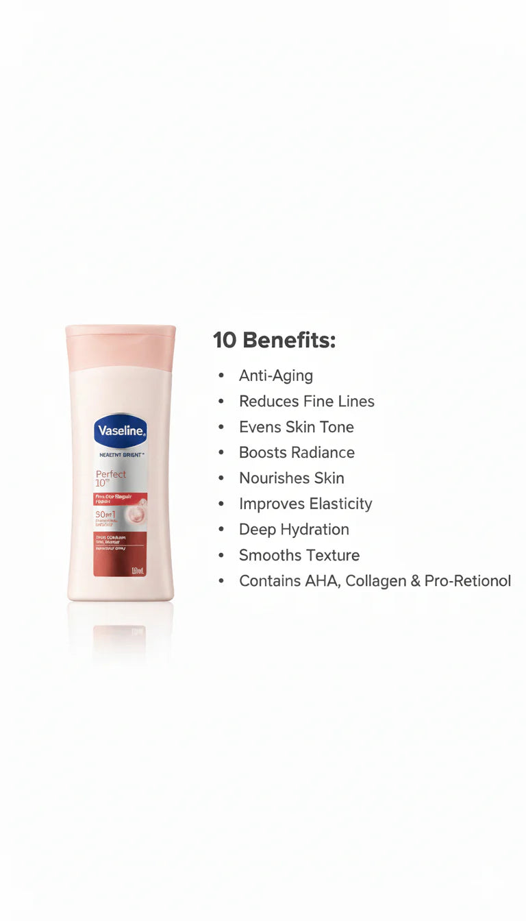 Vaseline – Healthy Bright Perfect 10 Pro-Age Repair Lotion | Anti-Aging, Firming & Skin Brightening
