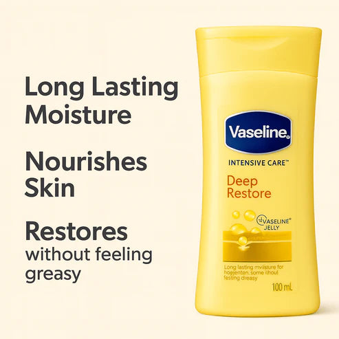 Vaseline – Intensive Care Deep Restore Lotion | Long-Lasting Moisture & Skin Repair for Dry Skin