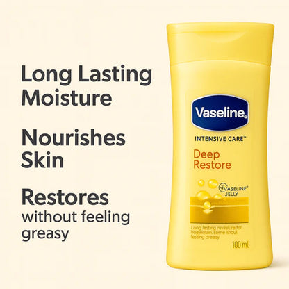 Vaseline – Intensive Care Deep Restore Lotion | Long-Lasting Moisture & Skin Repair for Dry Skin